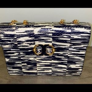 Tory Burch navy medium shoulder bag